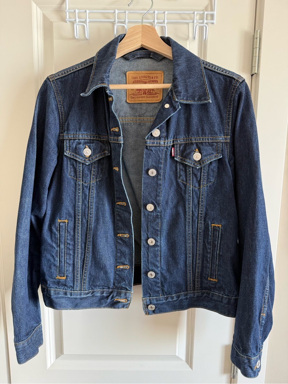Levi's Dark Blue Denim Jacket with Contrast Stitching